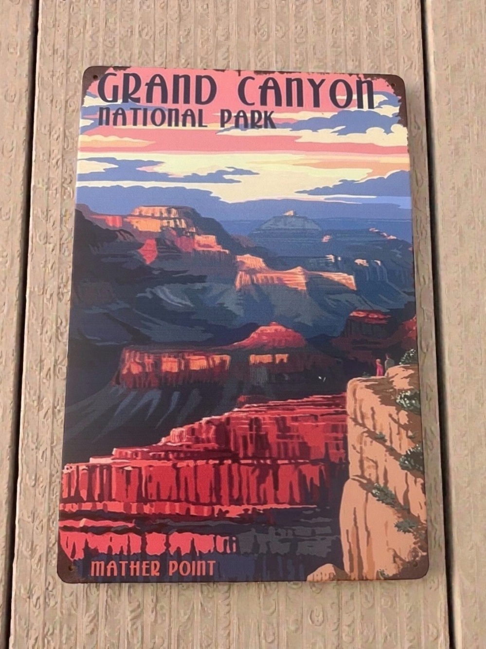 Grand Canyon National Park Mather Point Metal Wall Art Multicolor 8”x12”